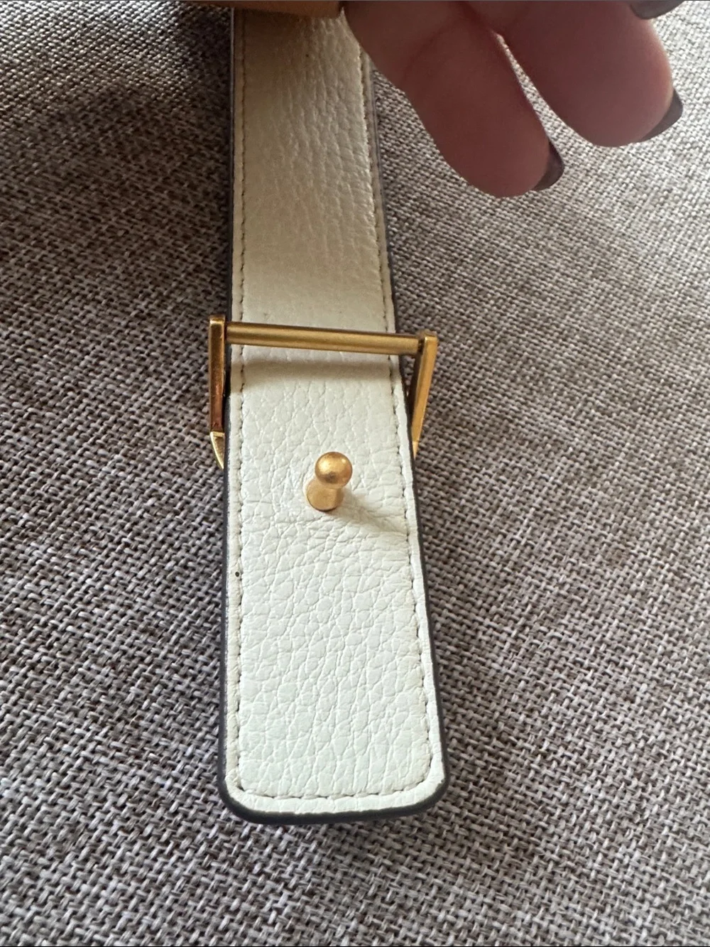 Tory Burch Tan/Ivory Miller Leather Reversible Belt Sz L